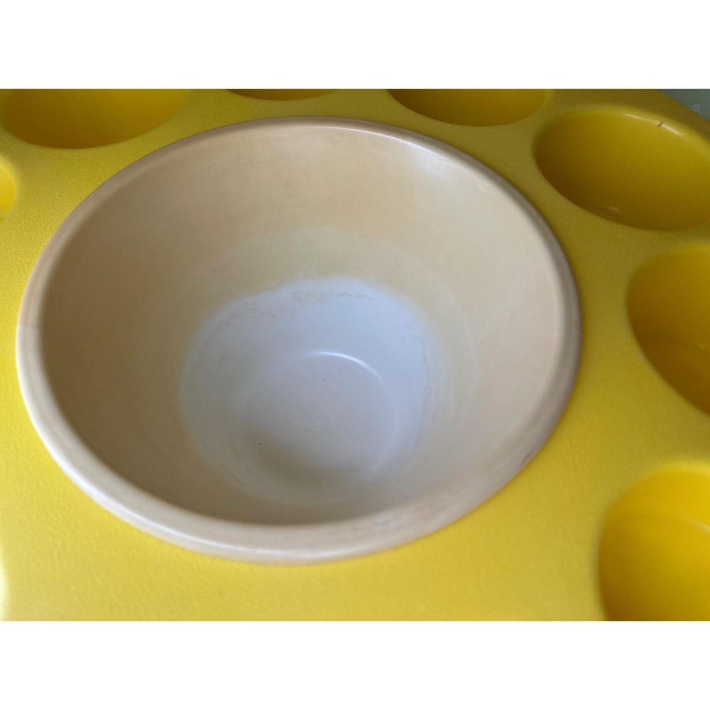 Vintage 1960s Tiara Casa Star Atomic Space Age Bar Cart Yellow Rolling Server - Picture 9 of 10